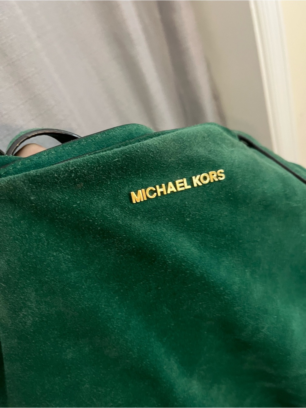 Michael Kors Green Suede Ashbury Tote Bag - Picture 6 of 12